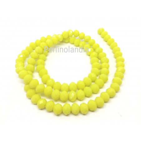 rondelle sfaccettate - 6X4mm –  Opaque Lemon Yellow  - 1 filo