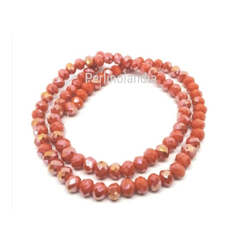 rondelle sfaccettate - 6X4mm –  Opaque Salmon...