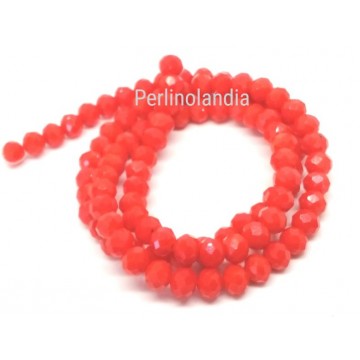 rondelle sfaccettate - 6X4mm –  Orange - 1 filo