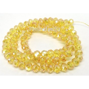 rondelle sfaccettate - 6X4mm – Transparent  Topaz - 1 filo