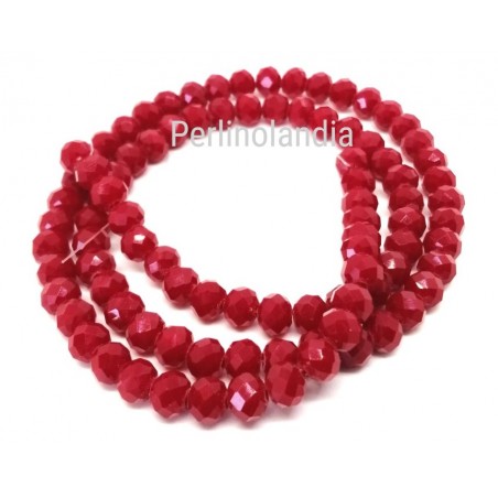 rondelle sfaccettate - 6X4mm – brick Red - 1 filo