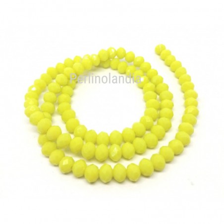 rondelle sfaccettate -  4X3mm - Opaque Lemon Yellow - 1 filo