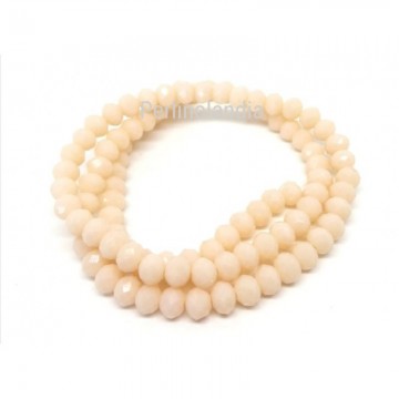 rondelle sfaccettate - 4X3mm - cream- 1 filo