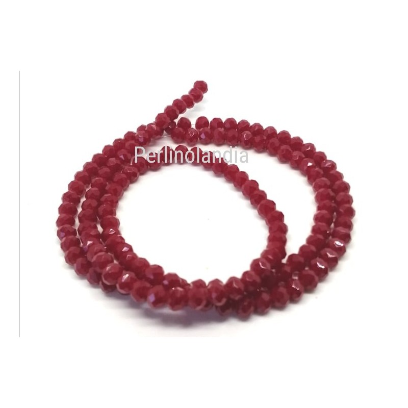 rondelle sfaccettate - 4X3mm - Brick Red - 1 filo