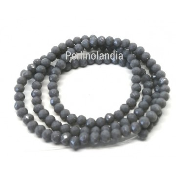 rondelle sfaccettate - 4X3mm – Opaque Grey- 1 filo
