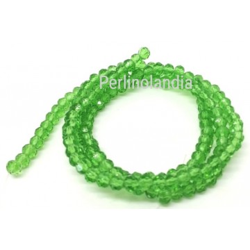 rondelle sfaccettate - 4X3mm –transparent Peridot- 1 filo