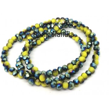 rondelle sfaccettate - 4X3mm –Yellow Rainbow- 1 filo