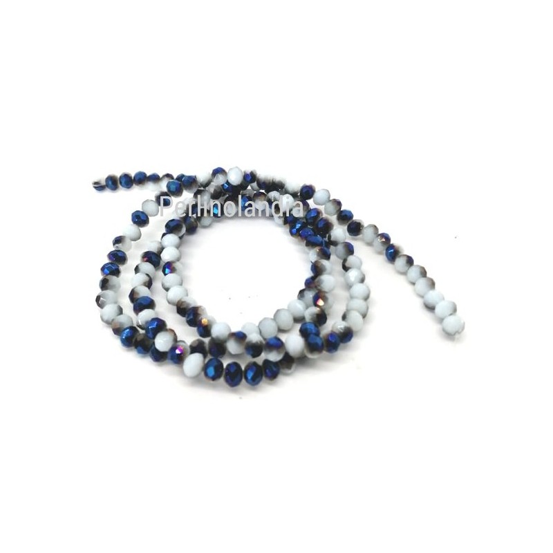 faceted washers - 4X3mm – White/blue Raimbow- 1...