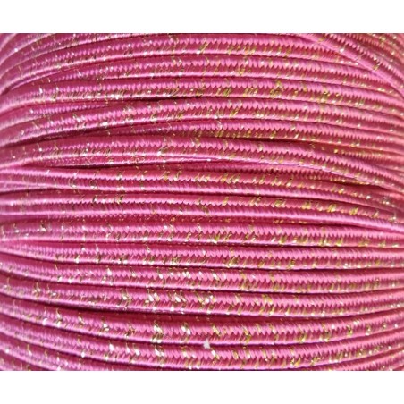 soutache lame' cord - 3mm- fuchsia/gold -1 meter