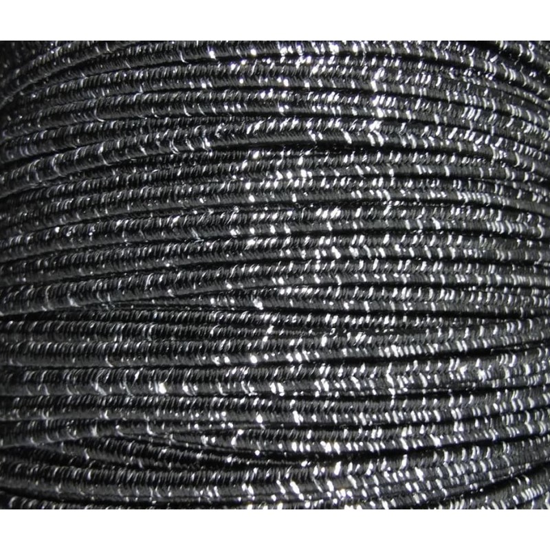 lanym soutache lame' - 3mm - black / silver - 1...