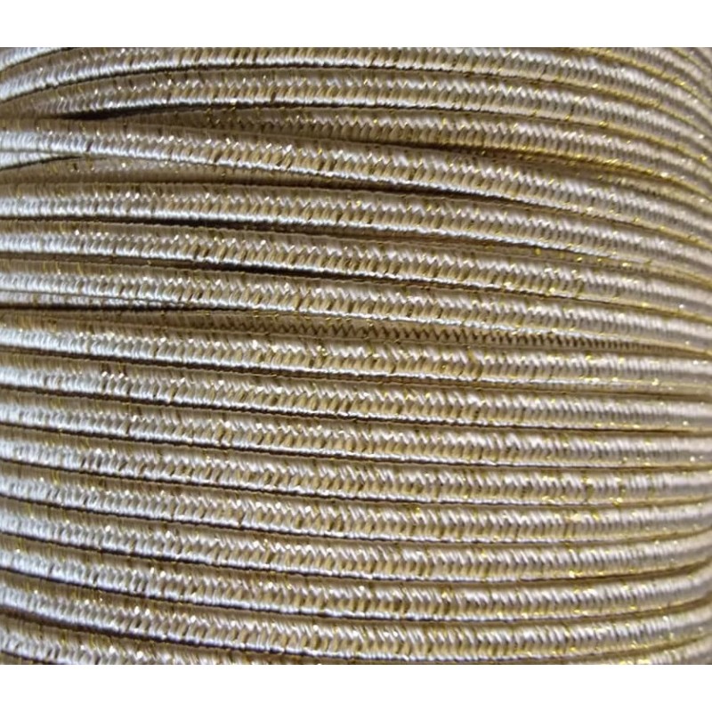 soutache lame' cord - 3mm - gold - 1 meter