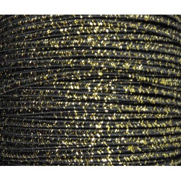 cordoncino soutache lame' - 3mm - nero/oro - 1 metro