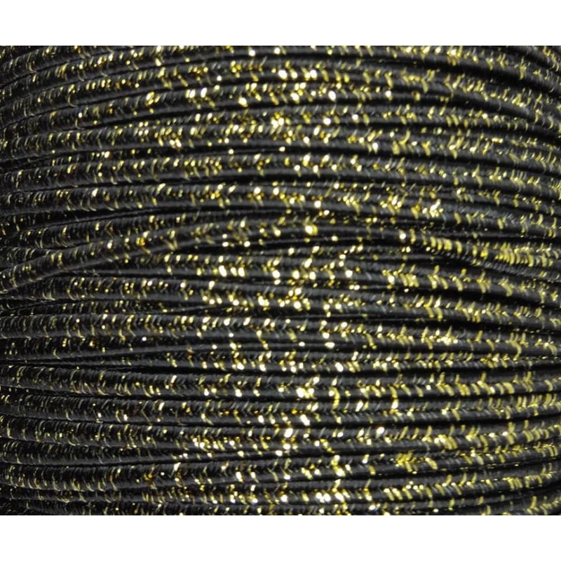 cordoncino soutache lame' - 3mm - nero/oro - 1...