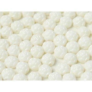 Rosetta Cabochon 6mm- 2 Holes- Alabaster Pastel White -...