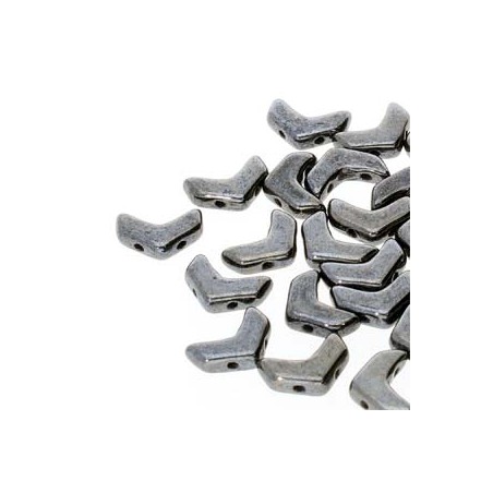 Chevron Duo 10x4mm - Chalk Gunmetal -15 Pezzi