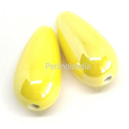 Gocce in ceramica 20x10mm - Giallo-2 pezzi