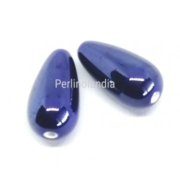 Gocce In Ceramica 20x10mm -Blu -2 Pezzi