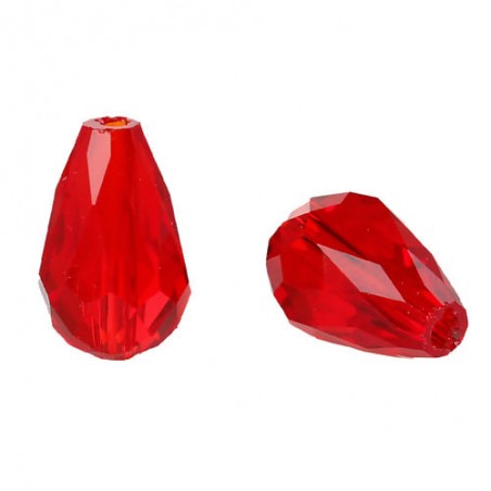 Gocce briolette 11x8mm- cristallo cinese -Rosso -10 pezzi