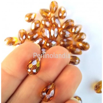 Gocce briolette 11x8mm- Cristallo Cinese -topaz-10 pezzi