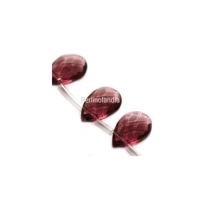 Gocce in vetro 12x18mm - amethist - 2 pezzi