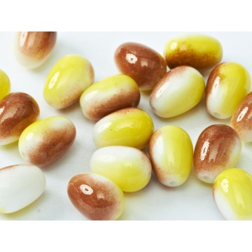 Gocce 11x8mm-vetro boemia-chalk white funky - 8 pezzi