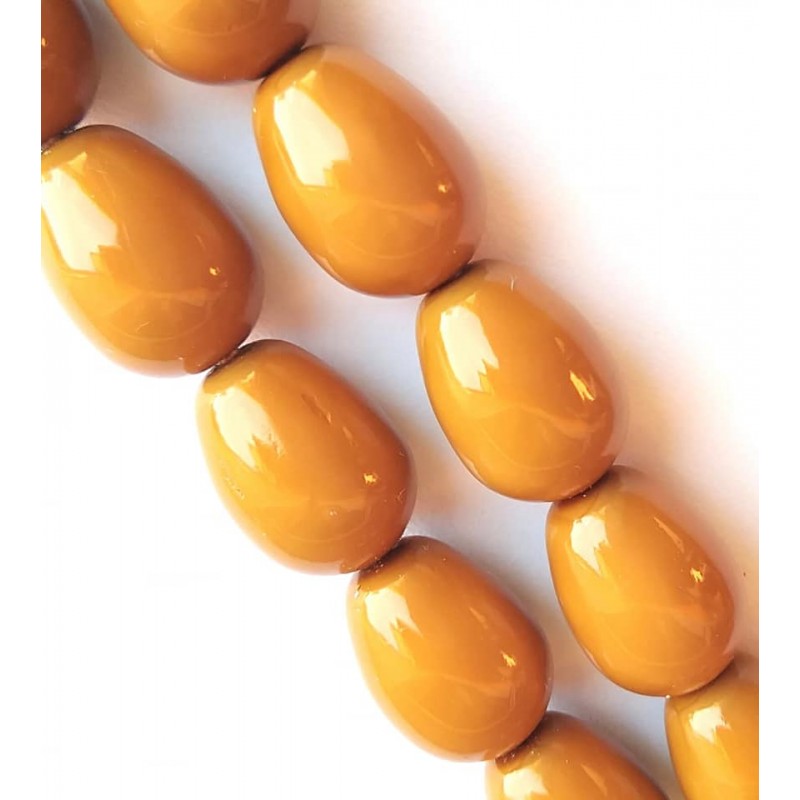 Gocce 11x8mm-Vetro Boemia- kaki- 8 Pezzi