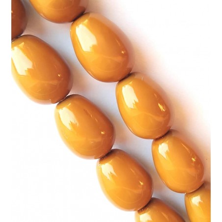 Gocce 11x8mm-Vetro Boemia- kaki- 8 Pezzi
