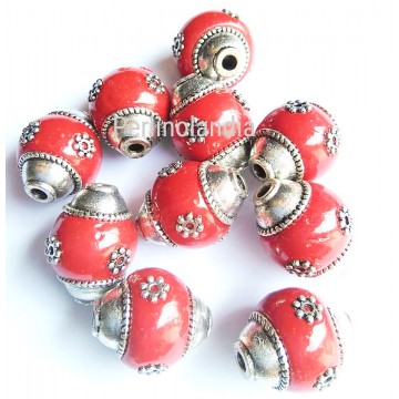 Perle Indonesia Con Strass E Nucleo In Lega-17x14mm -...