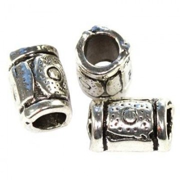 Perlina metallo 9x3mm - 5 pezzi
