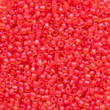 Toho Rocaille 11/0- Luminous Light Topaz Neon Pink lined-...