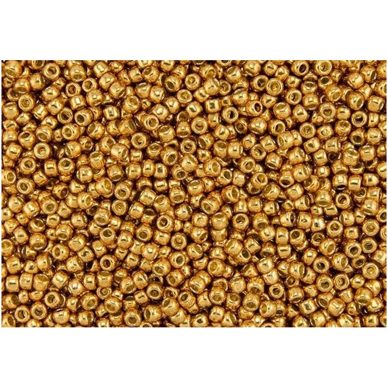 Toho Rocaille 11/0- Permafinish Galvanized Old Gold - 10 Grams