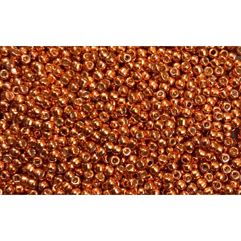 Toho Rocaille 11/0- Permafinish Galvanized Saffron- 10 Grams