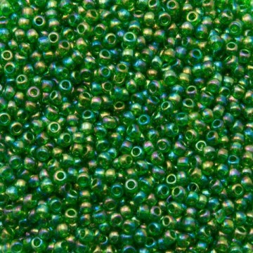 Toho rocaille 11/0- Transparent rainbow Grass Green - 10...