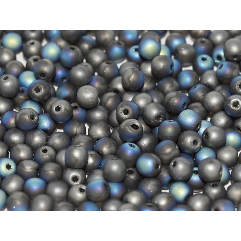 Pearls 3 mm Bohemian glass- Crystal Glittery...