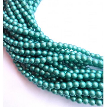 Perle 3 mm vetro di Boemia- Metallic Alabaster emerald-...