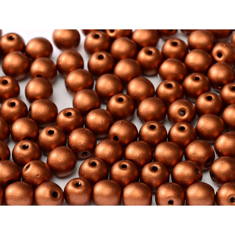 Pearls 4 mm Bohemian glass Metallic Copper- 100...