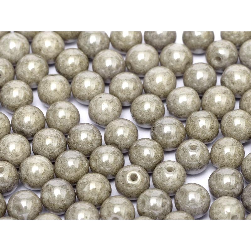 Beads 4 mm Bohemian glass Chalk White Grey...