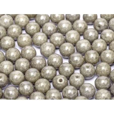 Perle 4 Mm Vetro Di Boemia Chalk White Grey Luster- 50 Pezzi