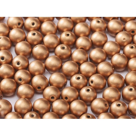 Perle 4 Mm Vetro Di Boemia Metallic Vintage Copper- 100 Pezzi