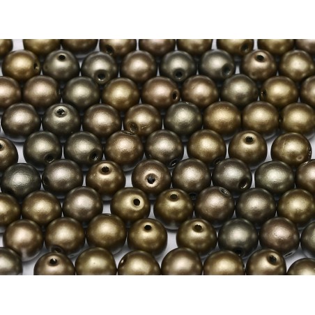 Perle 6 Mm Vetro Di Boemia Metallic Zink Iris- 50 Pezzi