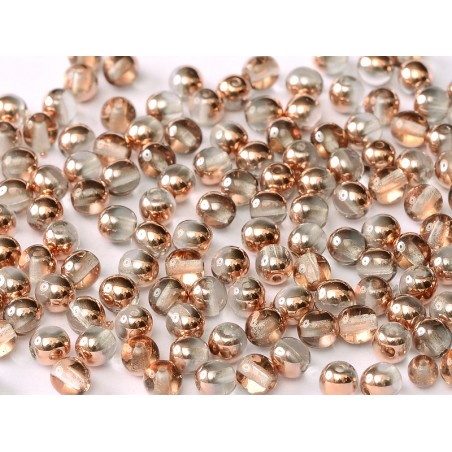 Perle 8 Mm Vetro Di Boemia Crystal Capri Gold - 50 Pezzi