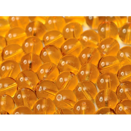 Pearls 8 mm Bohemian glass Crystal Light Topaz - 50 pieces