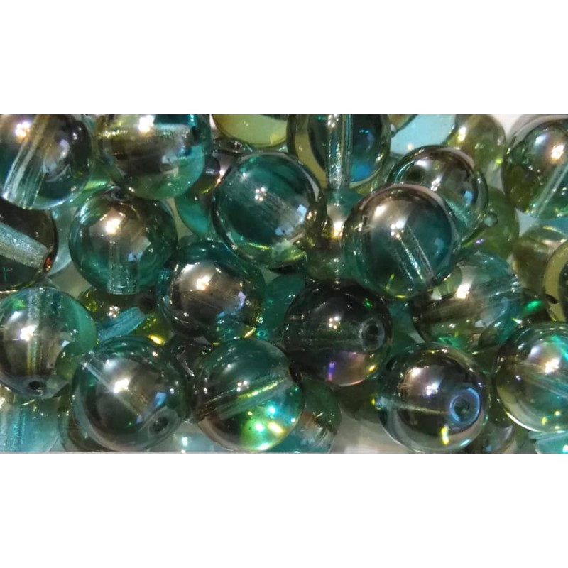Perle 8 Mm Vetro Di Boemia Aqua Celsian- 50 Pezzi