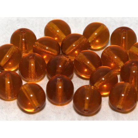 Beads 8 Mm Bohemian GlassCrystal Topaz- 50Pieces