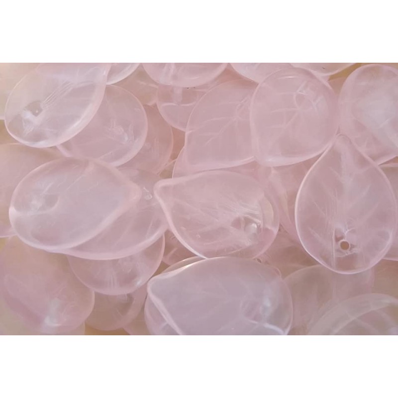 Foglie18x13mm In Vetro Di Boemia-Light Rosaline...