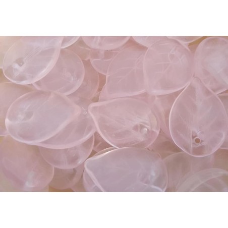 Foglie18x13mm In Vetro Di Boemia-Light Rosaline -10 Pezzi