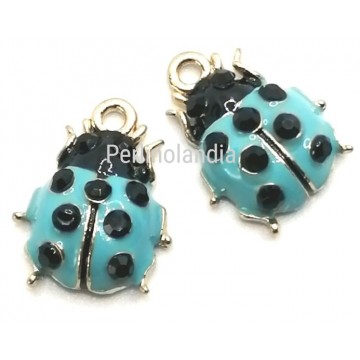Charm-ladybug pendant blue - 15x18 approx- 1 piece