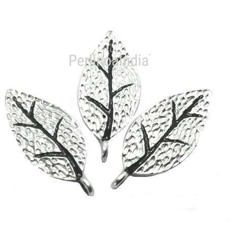Silver leaf pendant - 30x15 mm - 1piece