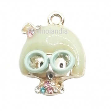 Ciondolo Bambolina Smaltata verde - 25 X15 Mm - 1pezzo