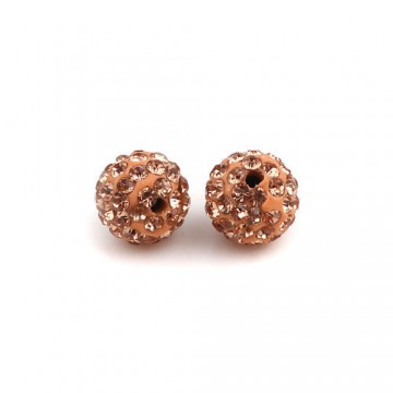 Perline 10 mm con strass- Pesca- 5 pezzi